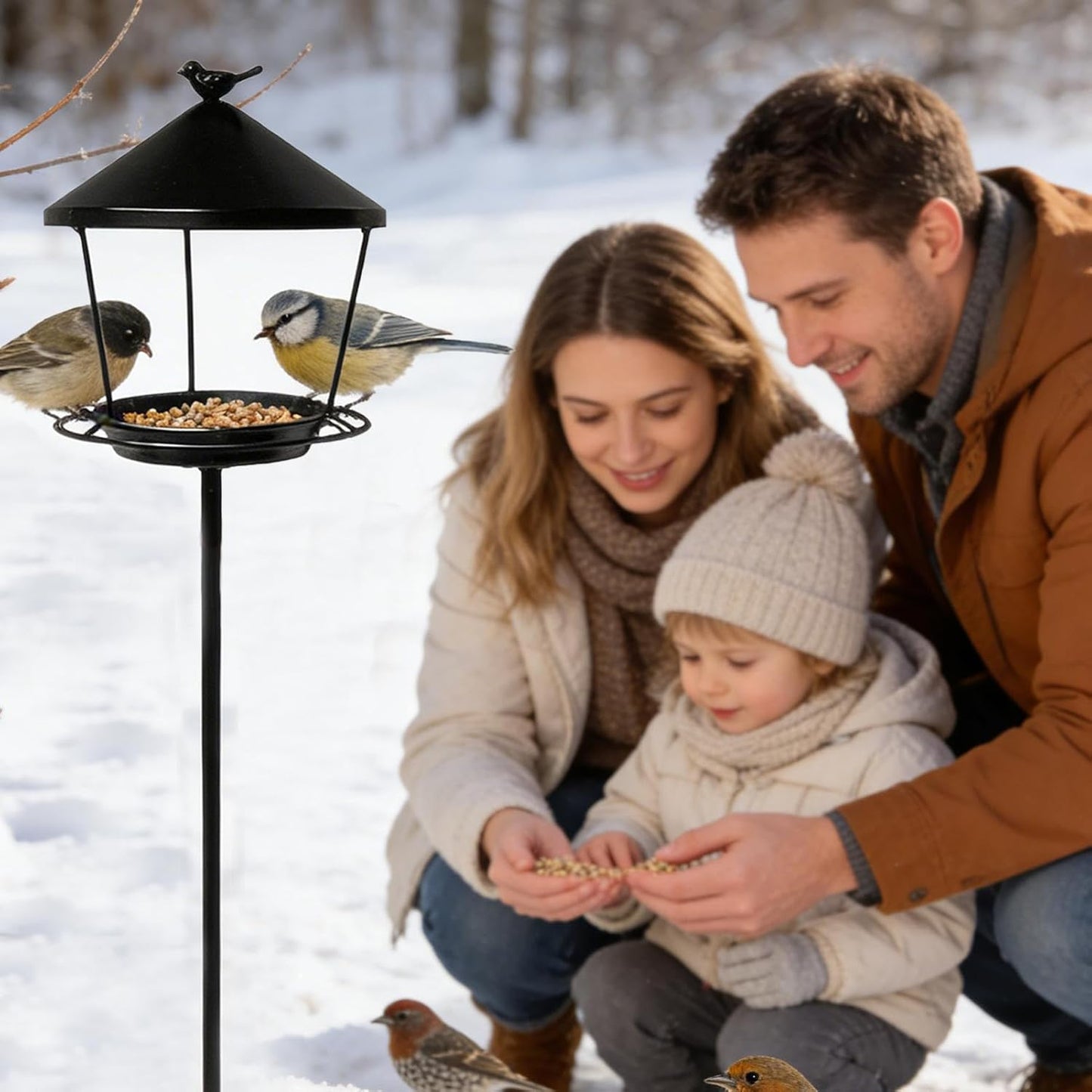 Standing Bird Feeder - Anti-Waste Spill Guard Wild Feeding Station,Sta