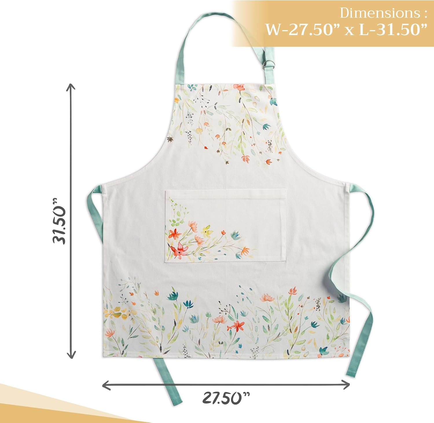 Maison d' Hermine 100% Cotton Apron for women with Pocket Kitchen Chef
