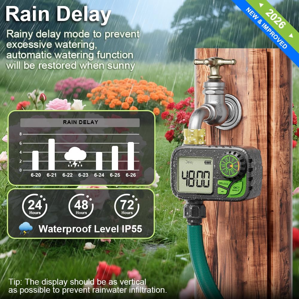 Sprinkler Timer Water Hose Timer - Programmable Digital Irrigation Out
