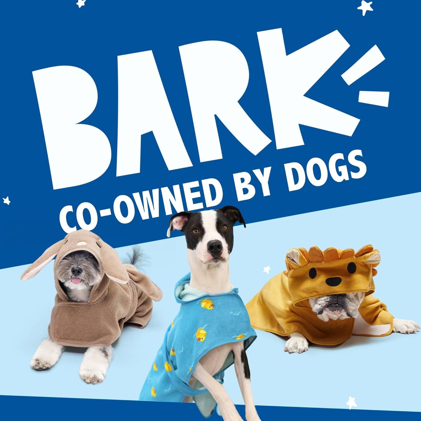 Barkbox Dog Bathrobe Fast Drying with Hook and Loop Closure & Wrap Tie