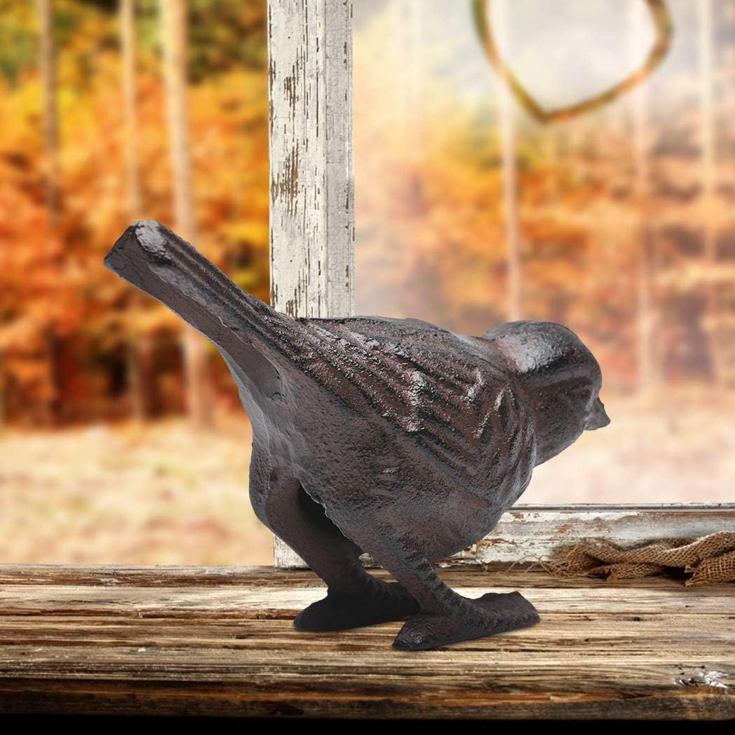 BRASSTAR Rustic Cast Iron Antique Bird Farmhouse Décor for The Home Bird Decorations Finish Collectible Replica Rust Color PTZY230