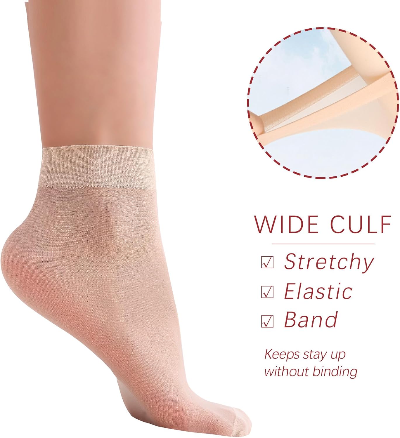 9 Pairs(in Gift Box) Ankle Sheer Socks For Women,Premium 20D Reinforce