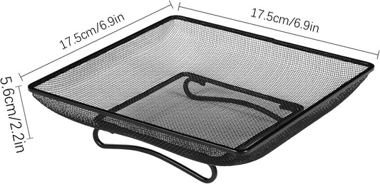 Wild Bird Feeders, Square Ground Tray Feeder, Metal Mesh Bowl for Feeding Birds, Stainless Steel Bird Feeder with Mesh Design, Outdoor Garden Station with Wildlife Access, Blue Jay Squirrel Feed Use