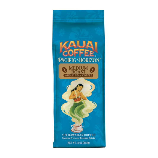 Kauai Coffee Whole Bean Coffee – Smooth, Non-Bitter Pure Arabica – Light Floral Notes & Bright Aroma – Grown on Hawaii's Largest Coffee Farm – Koloa Estate Medium Roast, 1 Pack of 10oz