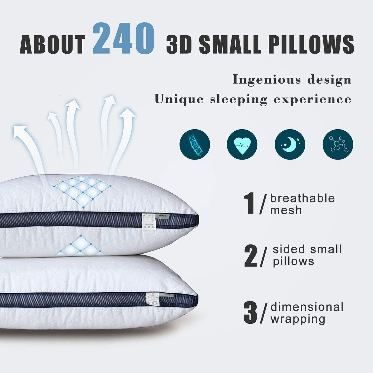 Meoflaw Pillows for Sleeping (2-Pack), Luxury Hotel Pillows Queen Size