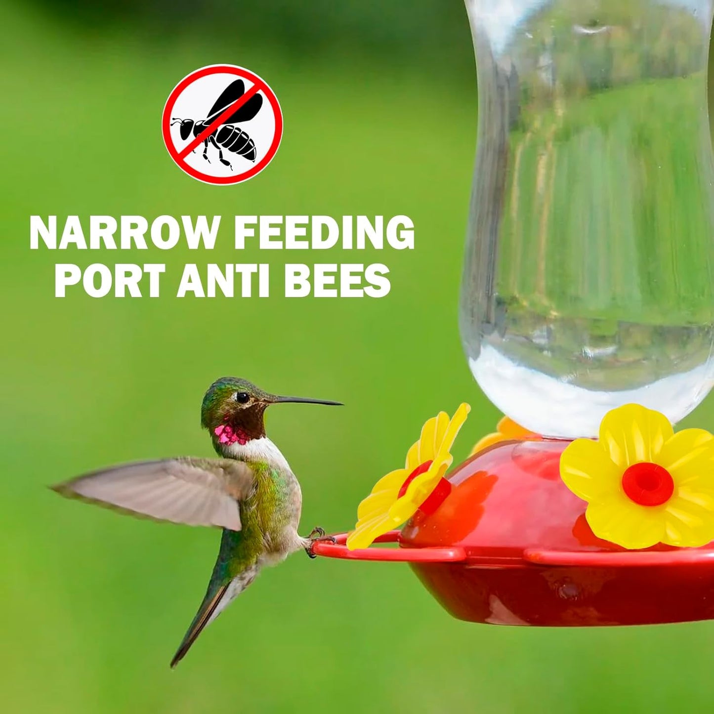 30Pcs Hummingbird Feeder Parts,Cleaning Brush Hummingbird Feeder for Hanging Feeding Hummingbird Outdoors, 3 Colors (White, Yellow, Red)