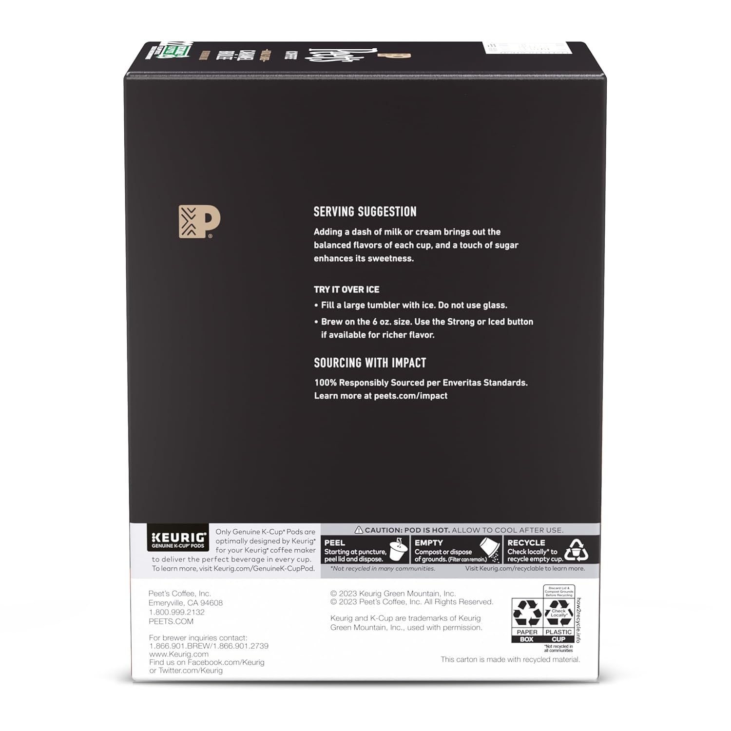 Peet's Coffee, Flavored Light Roast Keurig K-Cup Pods, Arabica Coffee,
