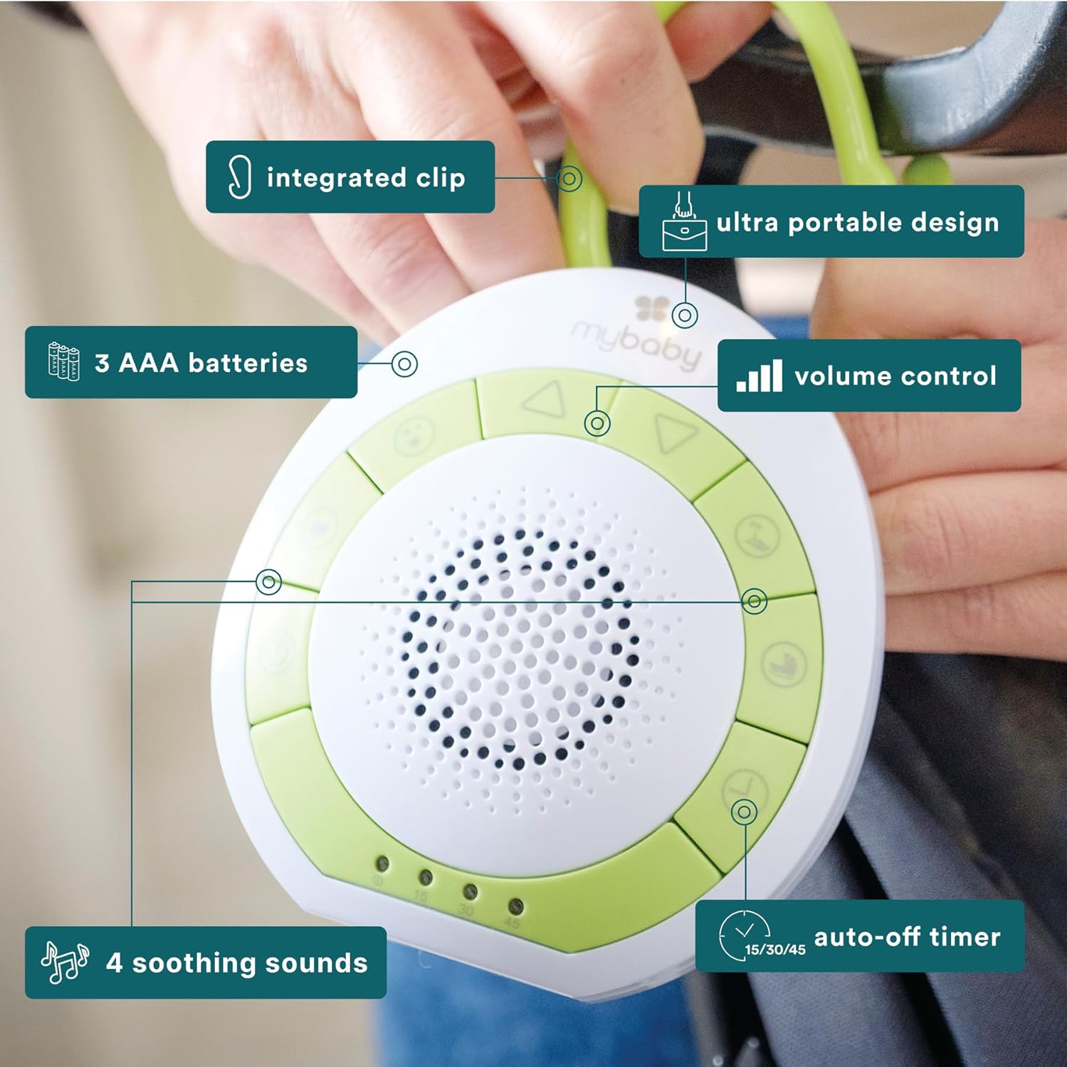MyBaby Baby Sound Machine - White Noise Sound Machine for Baby, Travel