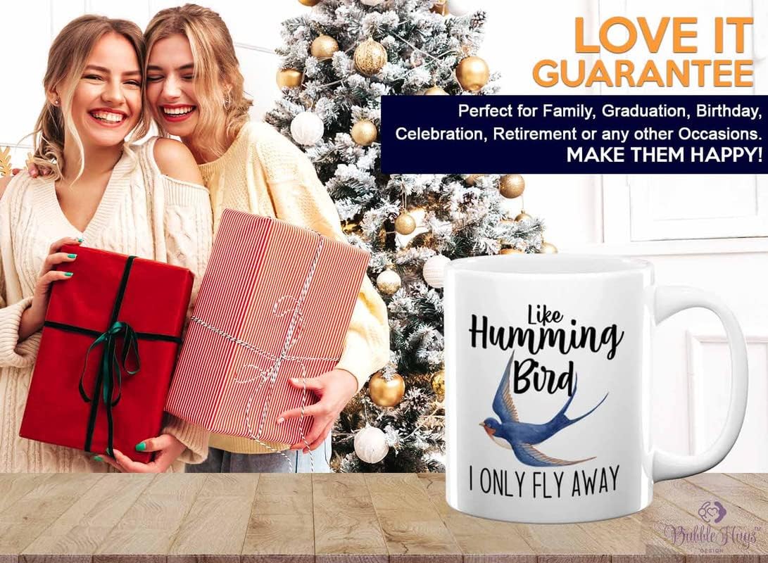 Bird Lover Coffee Mug 11oz White - Humming bird fly away - Hummingbird Nest Cage Parrot Dad Gardening Outdoor Birdwatcher Feeder