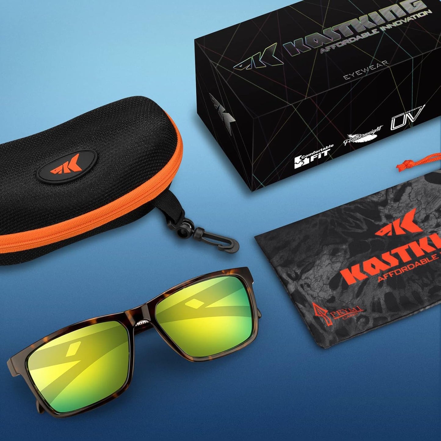 KastKing FlatRock Polarized Sport Sunglasses for Men and Women, Ideal 
