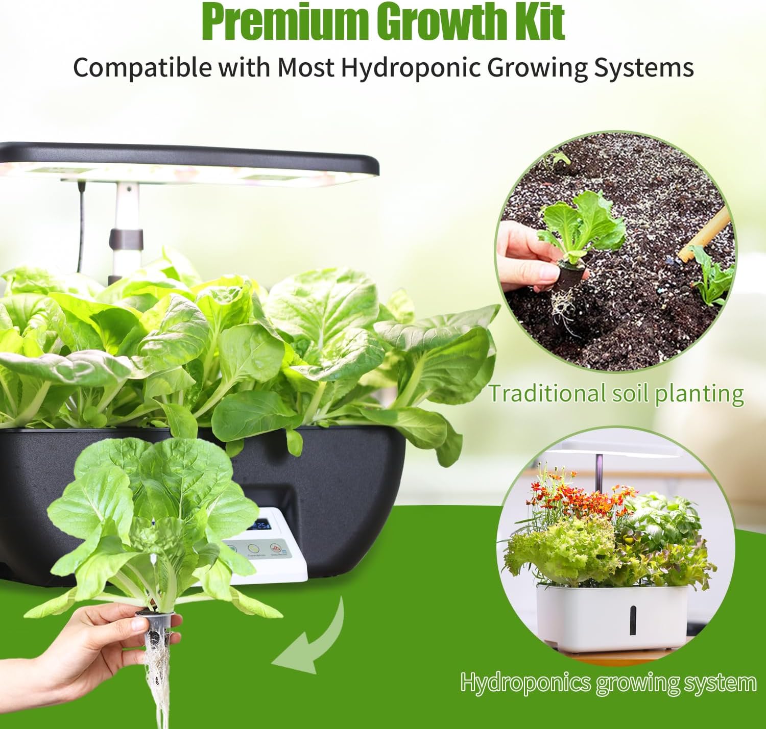 84 pcs Hydroponic Pod Kit for Aero Garden with 12 Grow Baskets, 12 Gro
