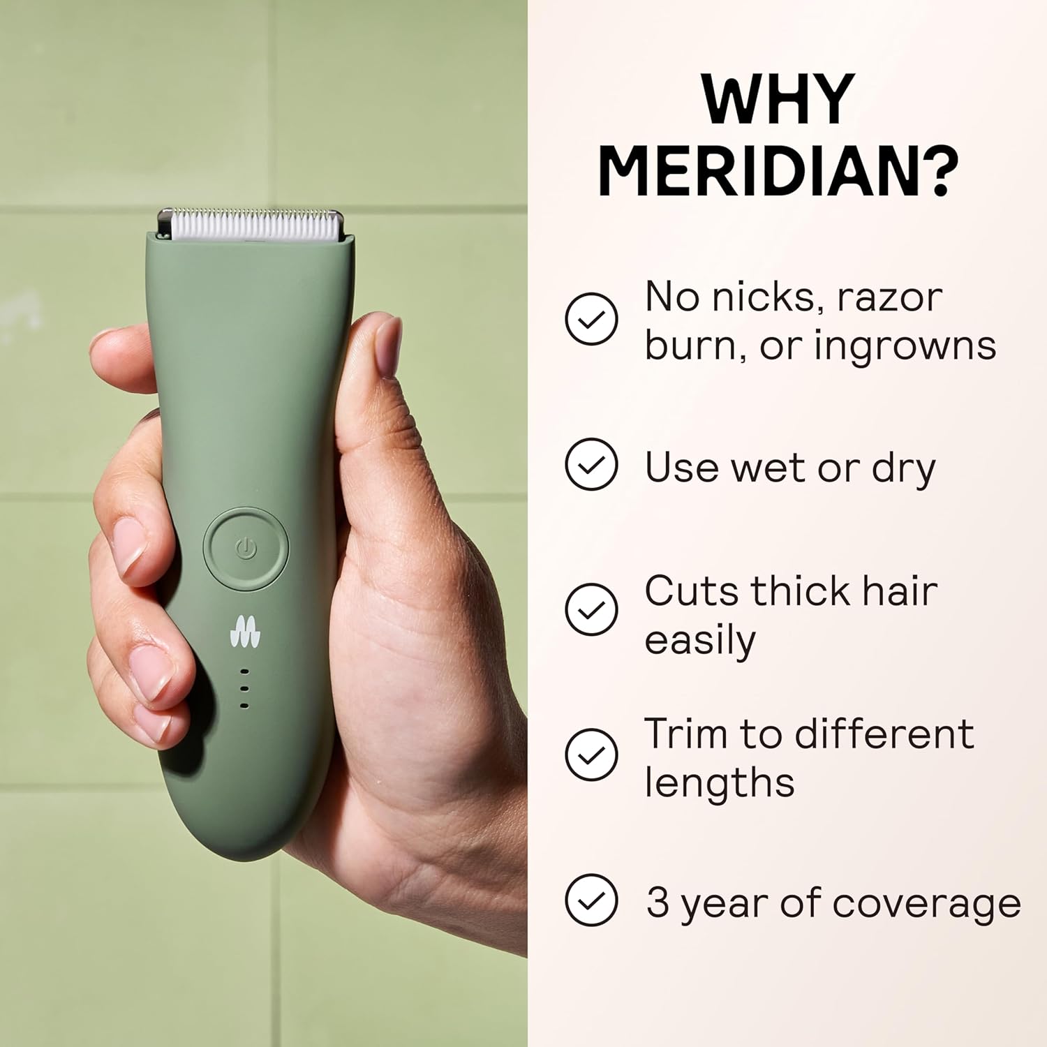 MERIDIAN The Trimmer Original - Body Hair Trimmer for Men, Electric Sh
