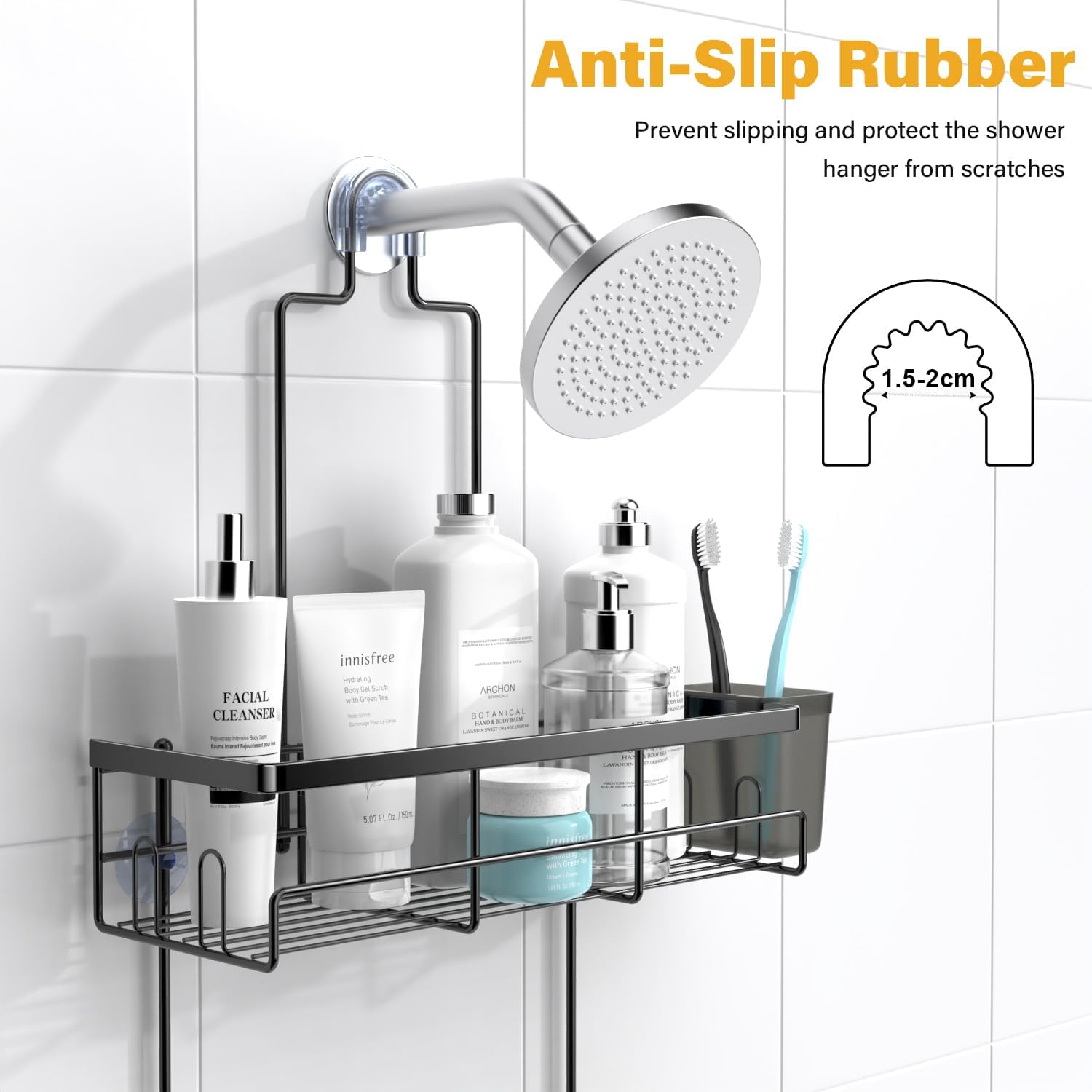 Shower Caddy Hanging Bathroom Organizer: Rustproof Shelf for Inside Sh