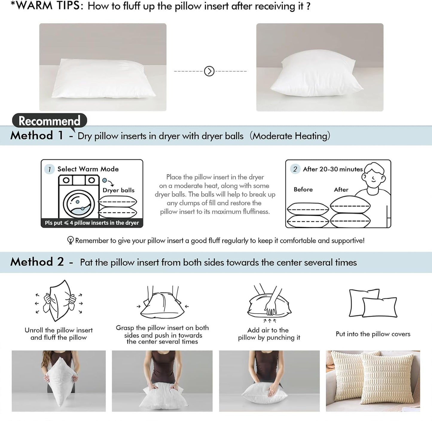 MIULEE 18x18 Pillow Inserts with Cotton Cover,Set of 4 100% Virgin Microfiber Throw Pillows for Couch Sofa and Bed