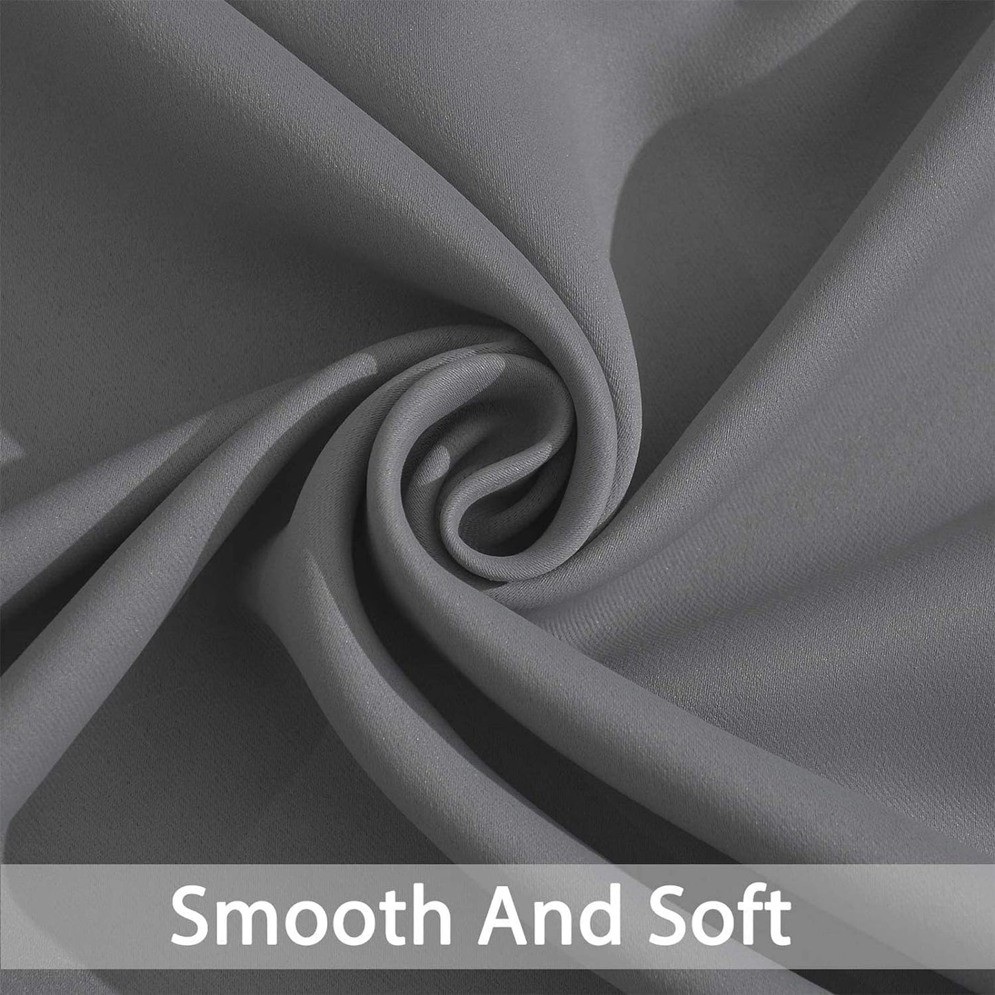 Yakamok Room Darkening Gray Blackout Curtains 84 Inch Long Light Blocking Thermal Insulated Window Treatment Grommet Drapes for Bedroom Living Room, 52W x 84L, Grey Curtains, 2 Panels