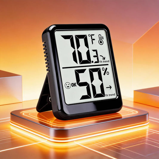 Room Thermometer Indoor Hygrometer Humidity Meter Gauge Digital Temperature and Humidity Sensor Monitor for Home Office House Pets Plants - AAA Battery Included