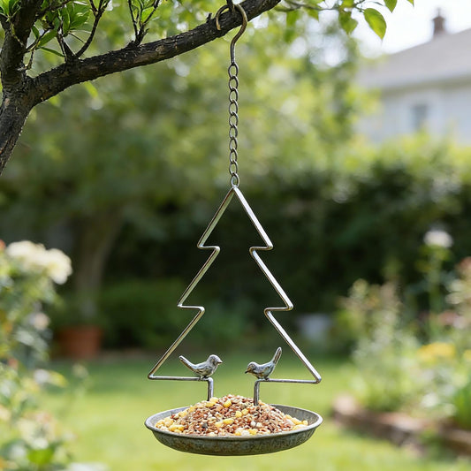 Christmas Tree Hanging Bird Feeders for Outdoors, Seed Tray for Metal 