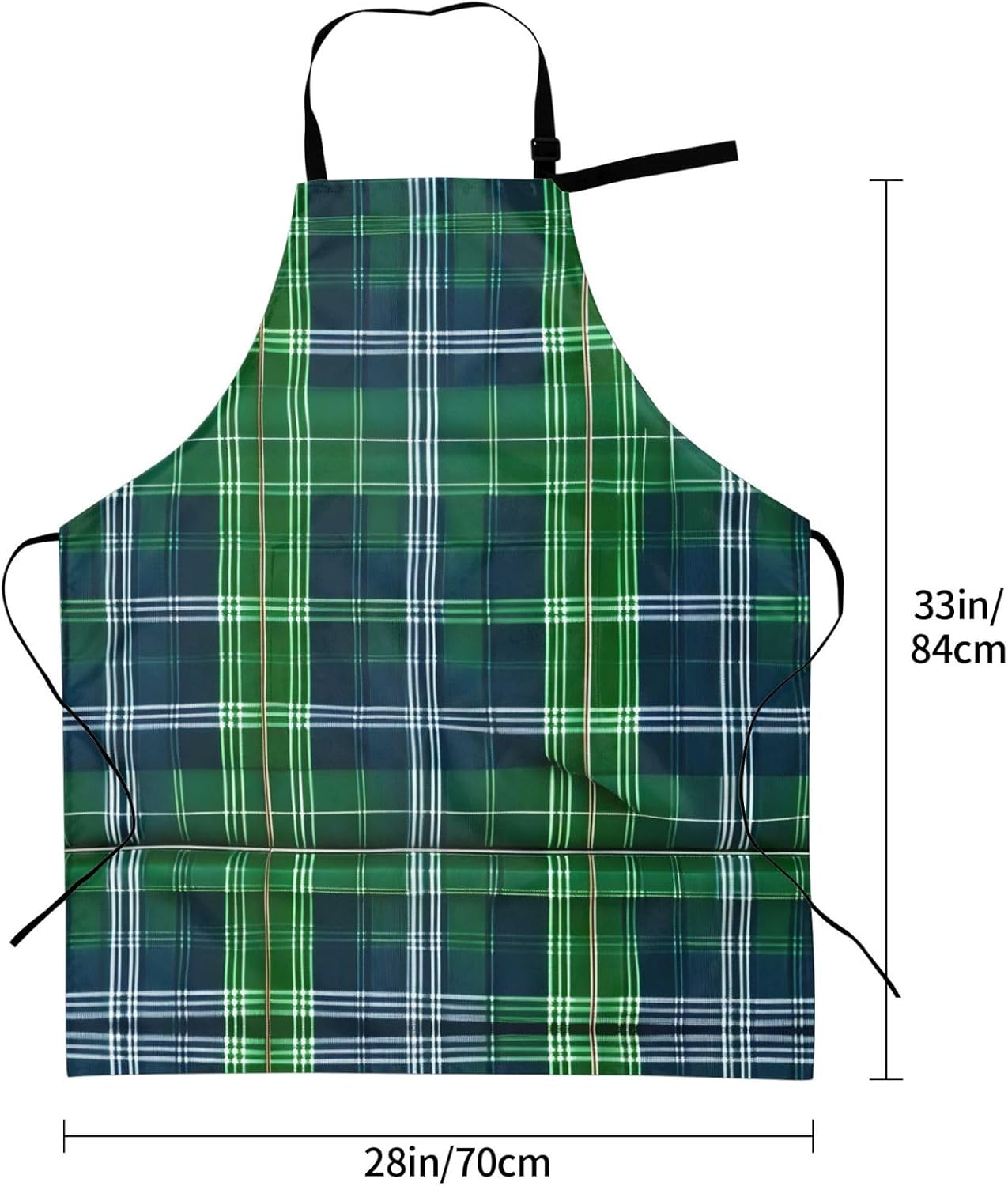 Blue Scottish Tartan Print Laundry apron 28x33 In Waterproof Kitchen A