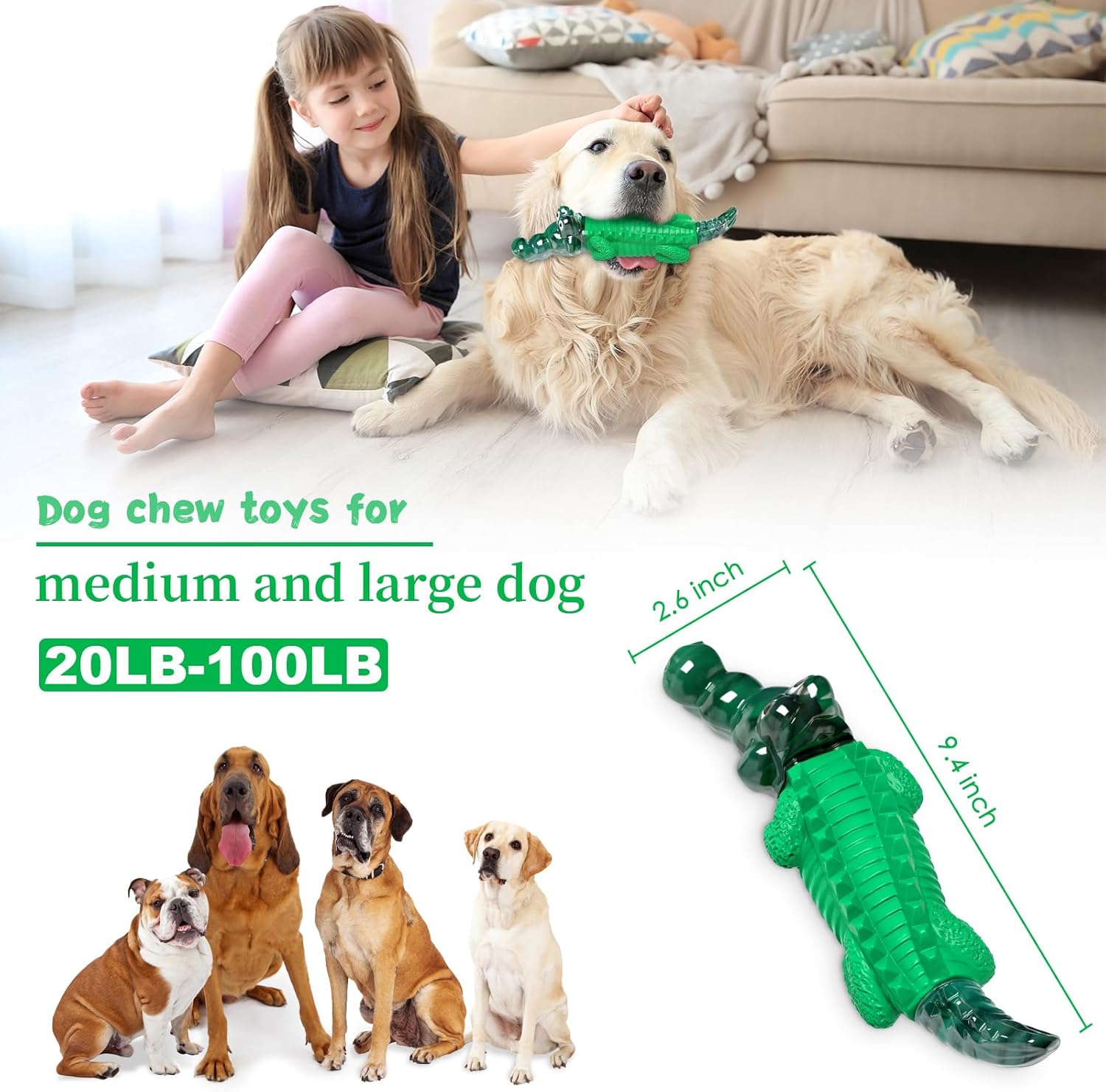 Dog Chew Toys for Aggressive Chewers -Indestructible Dog Toys for Larg