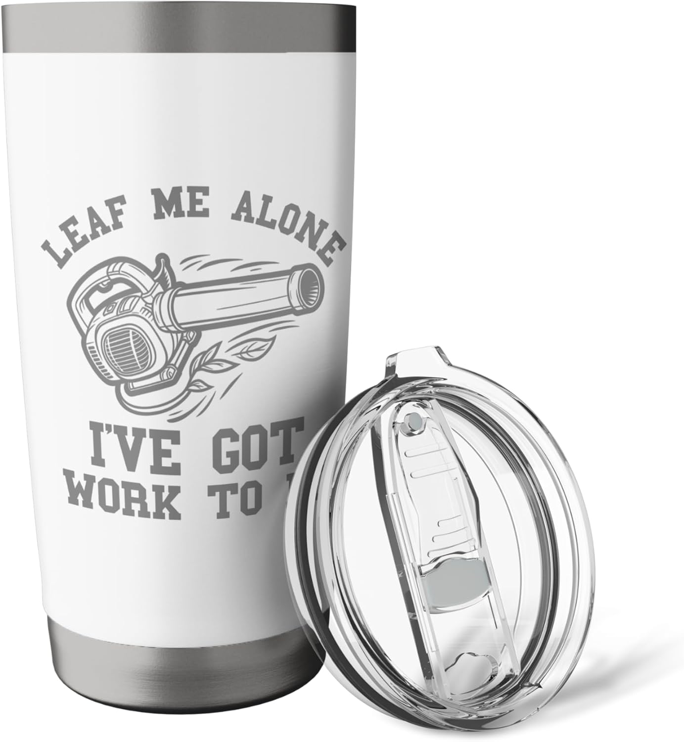 Leaf Blower Mens Joke Dad Landscaping Funny Lawn Care Yard Stainless Steel Insulated Tumbler
