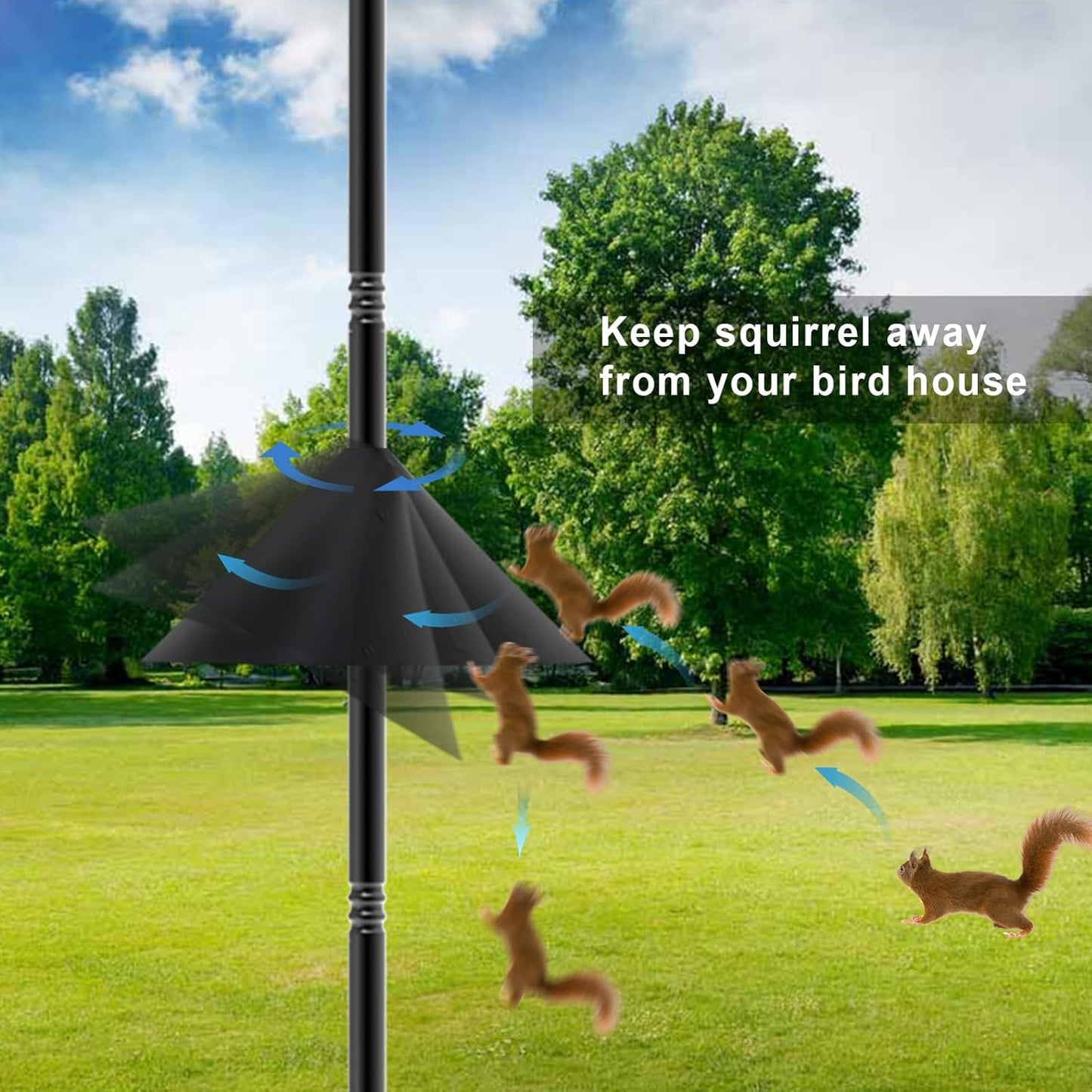 Bird Feeder Pole 118 Inch,Bird House Pole Mount Kit with Squirrel Proof BafflePresent for Mom,Good Luck Elephant Outdoor Statue Decorations,Funny Patio and Outdoor Yard Decoration