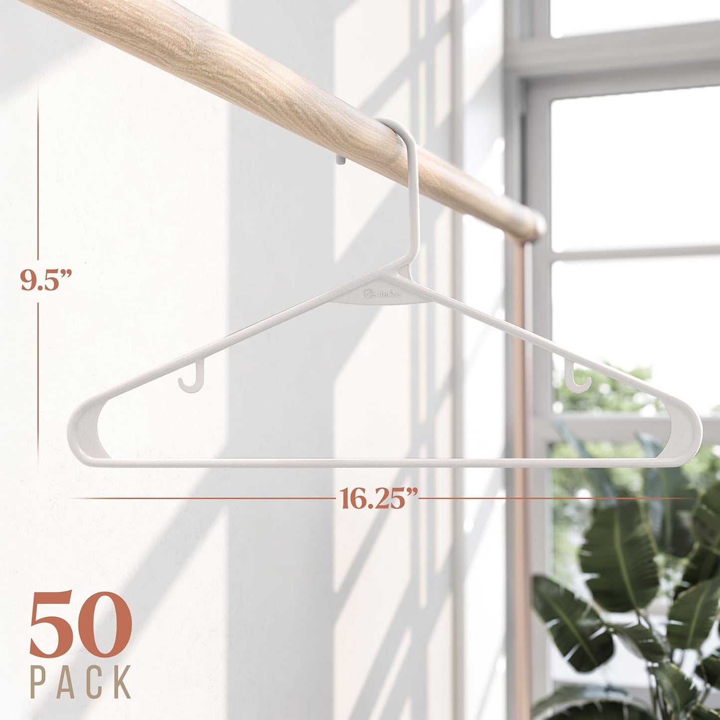 Plastic Hangers 50 Pack White - Clothes Hangers - Makes The Perfect Co