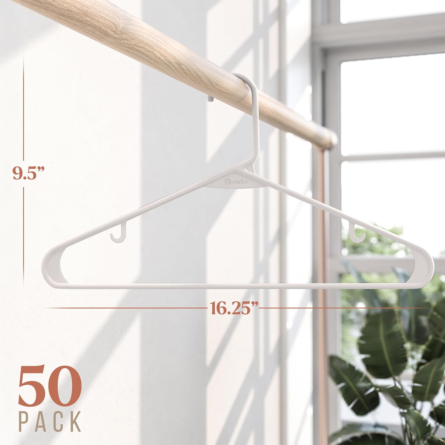 Plastic Hangers 50 Pack White - Clothes Hangers - Makes The Perfect Co
