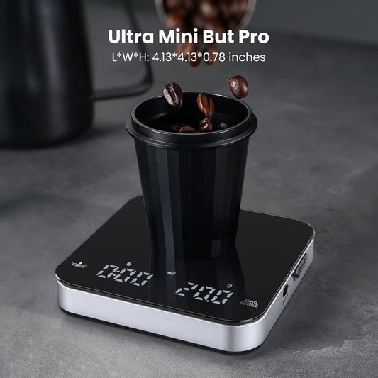 Maestri House Mini Coffee Scale with Timer, USB-C Rechargeable Espress