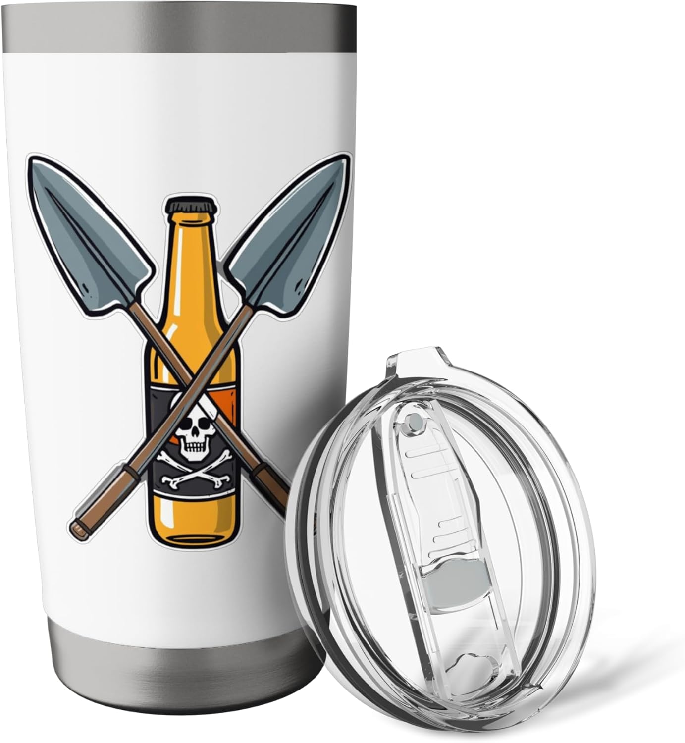 Beer Garden Tools Funny Urban Farmer Pirate And Shovel Stainless Steel