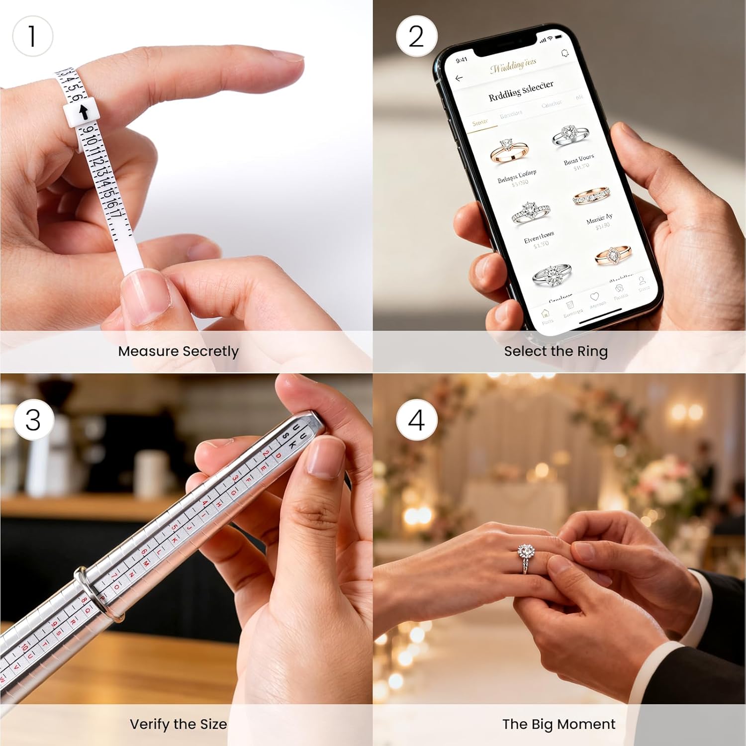 Meowoo Ring Sizer Measuring Tool Set, Ring Gauges with Finger Sizer Ma
