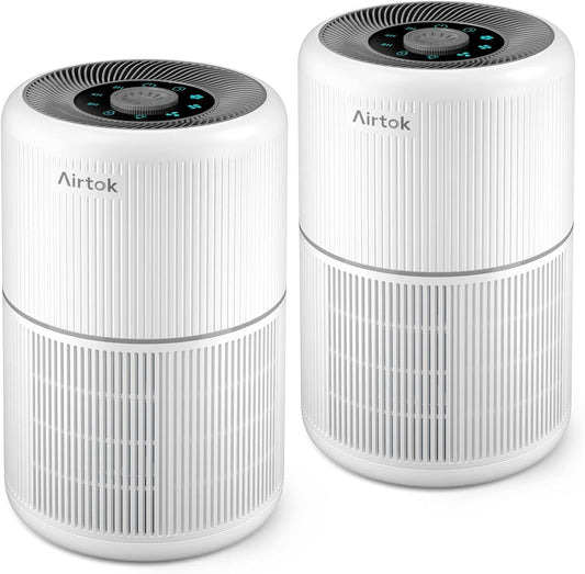 2 Pack Air Purifier for Home Bedroom with H13 True HEPA Filter for Smo
