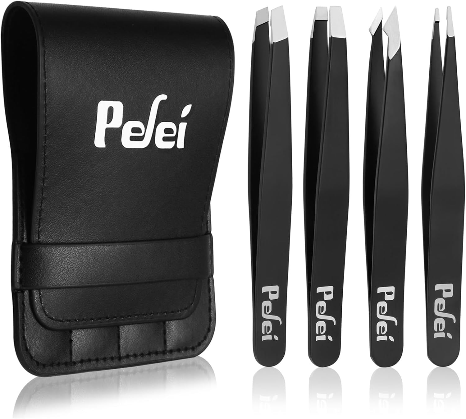 Pefei Tweezers Set - Professional Stainless Steel Tweezers for Eyebrow
