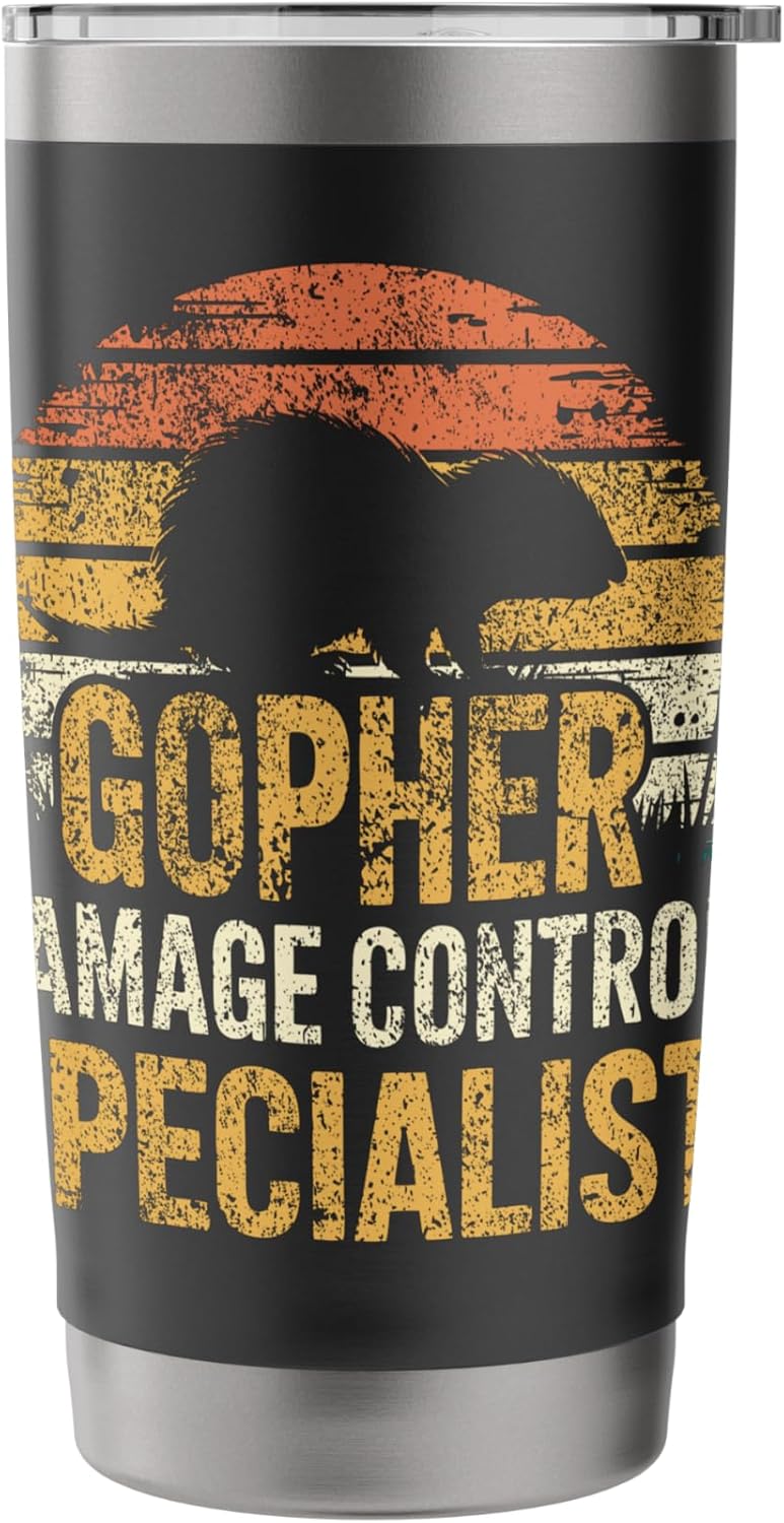 Landscaper Pest Control Professional Gopher Hunting Stainless Steel Insulated Tumbler