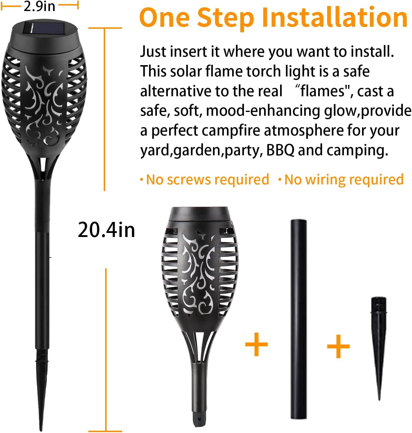 Swingers Solar Lights Outdoor,Solar Torch Lights with Flickering Flame