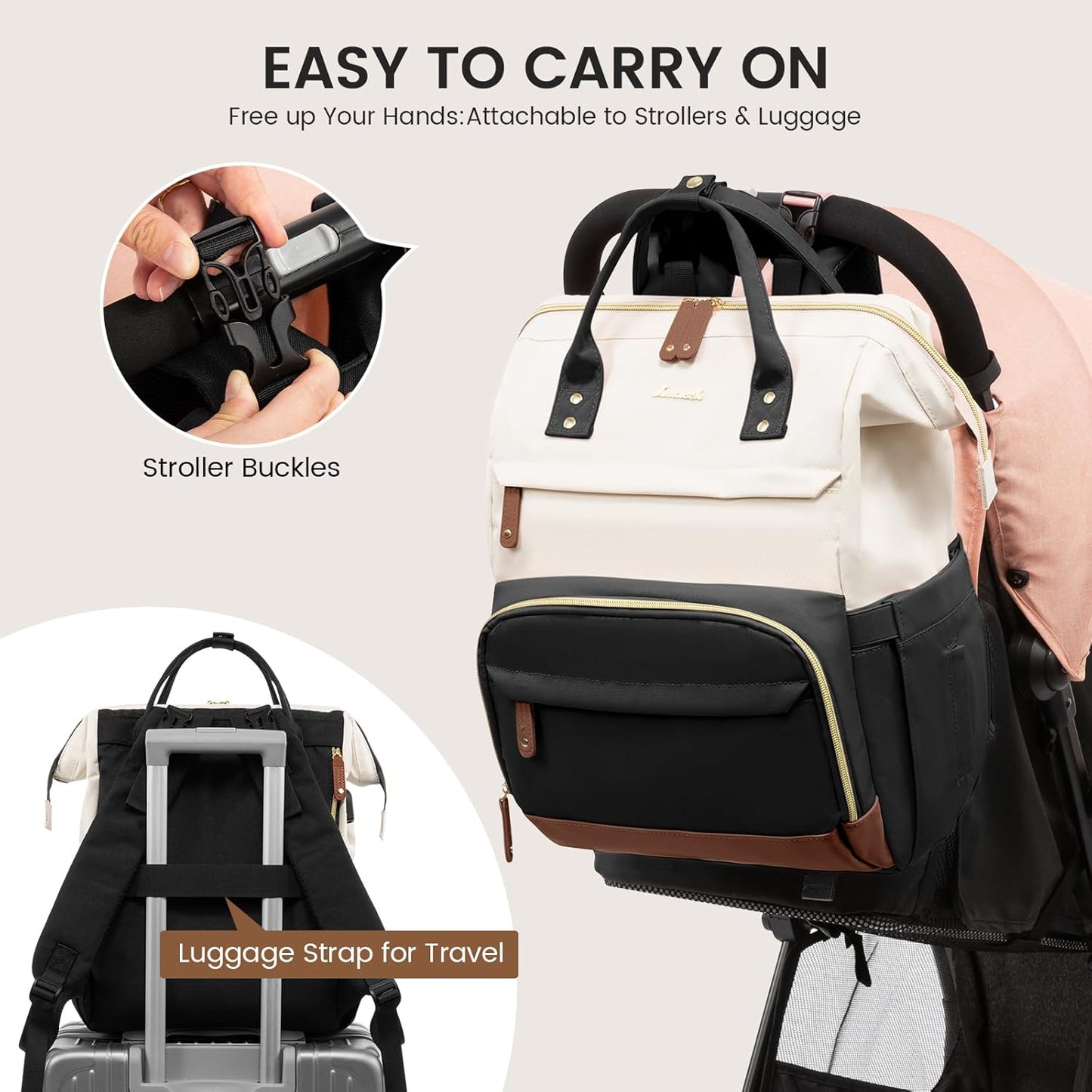 LOVEVOOK Diaper Bag Backpack, Baby Bag with Changing Station, Large Di
