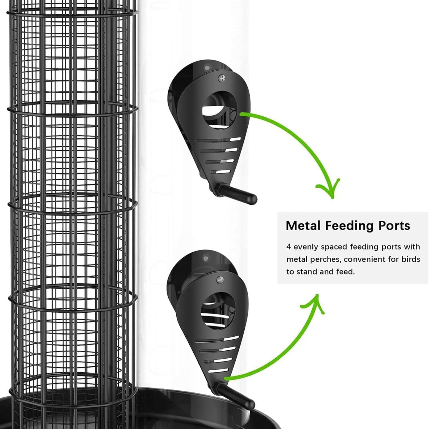 Wild Bird Feeders | Triple-Tube Squirrel Proof Large Capacity,Bird Feeder Squirrel Proof Station - for Wild Finch Chickadee Hummingbird Food Nut Garden Yard Patio Porch