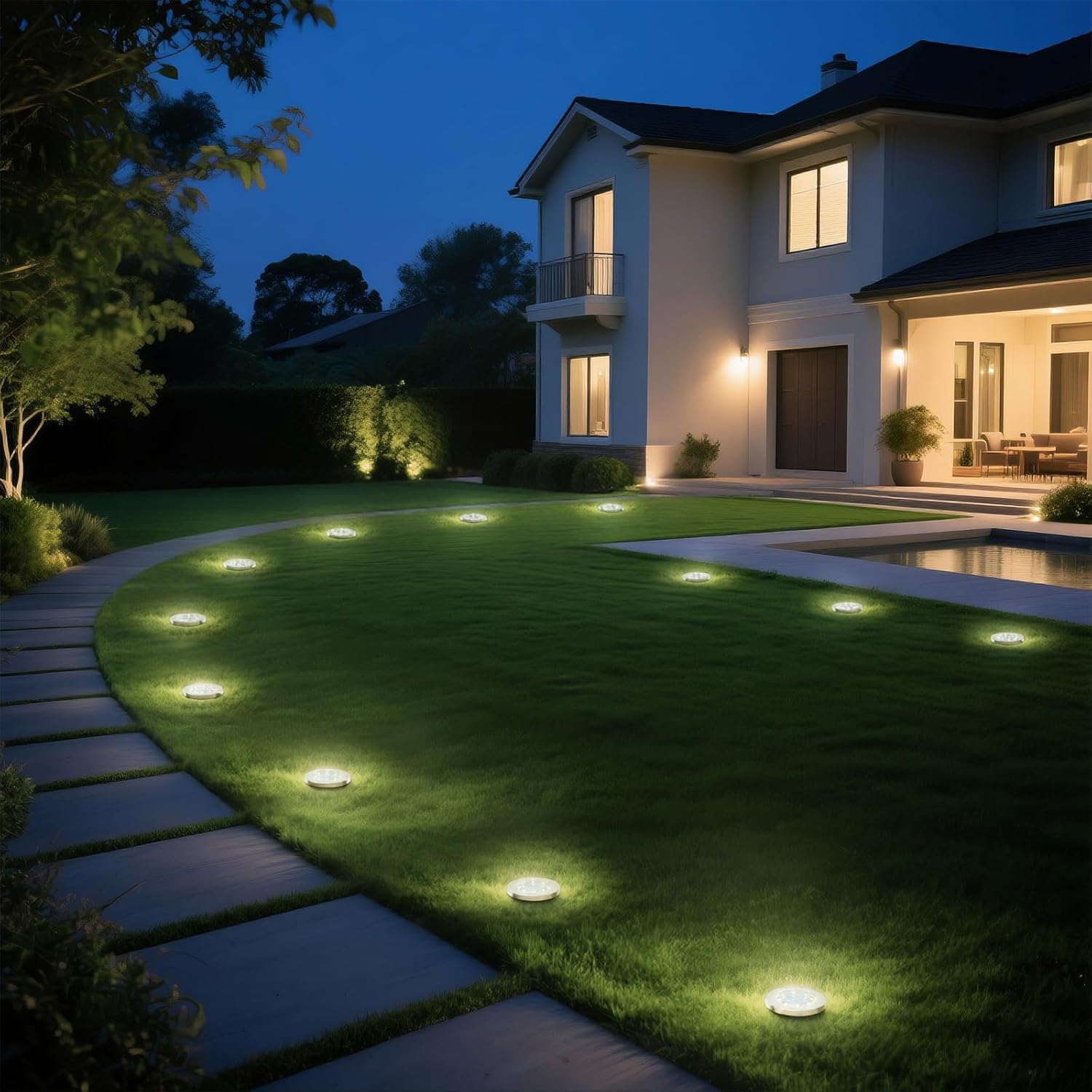 INCX 4.6 inch Solar Lights Outdoor Waterproof,12 Pack Solar Lights for