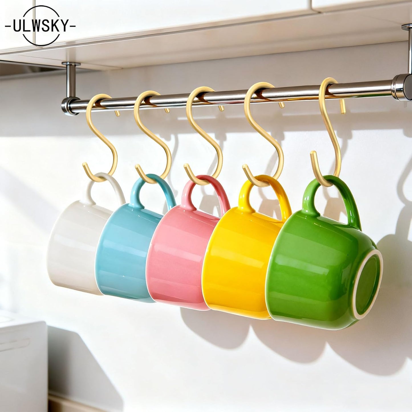 20Pcs Gold S Hooks,Aluminum Alloy S Shaped Hook,4.3x1.4inch Gold Hook Hanger,Heavy Duty S Hook,Utility S Hooks for Bathroom,Cloakroom,Kitchen,Garden