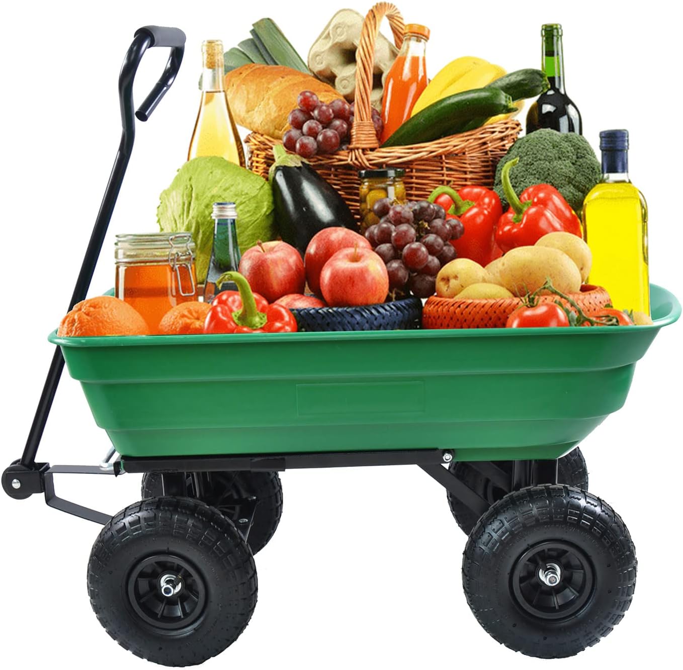 Garden Cart Outdoor Utility Wagon with Solid Wheels Beach Wagon,All Te