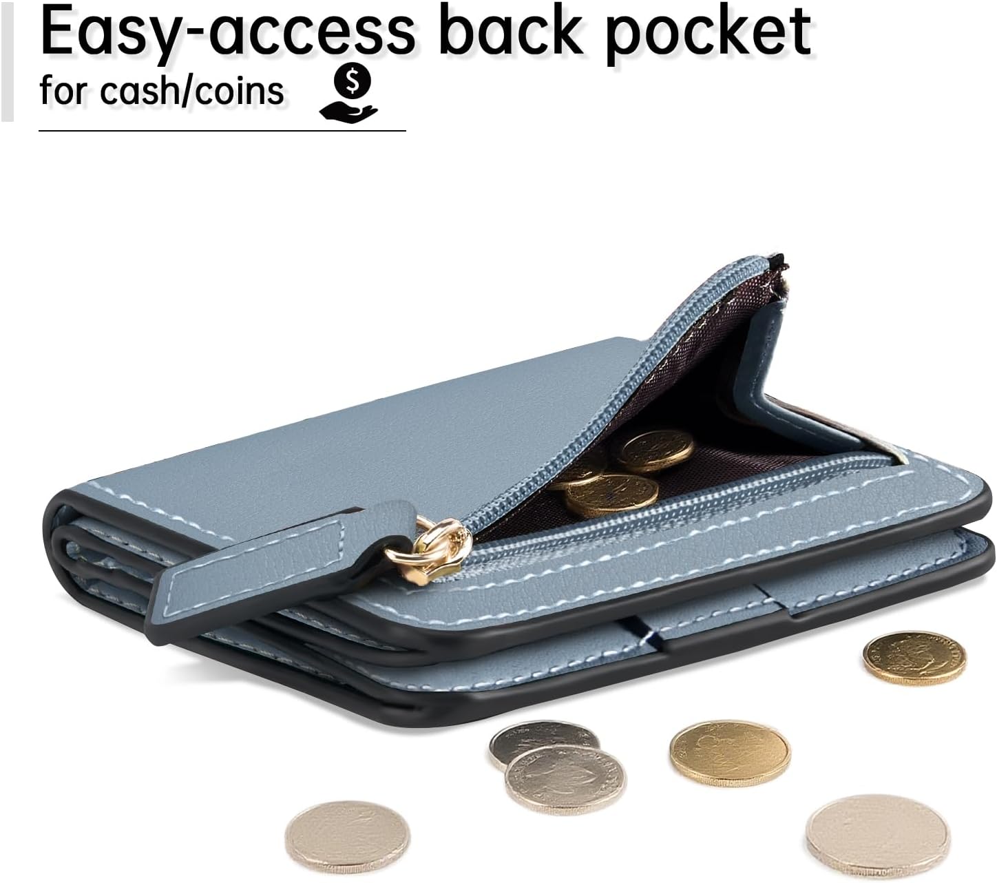 Toughergun Women’s Small Slim Leather Wallet with RFID Protection, Com