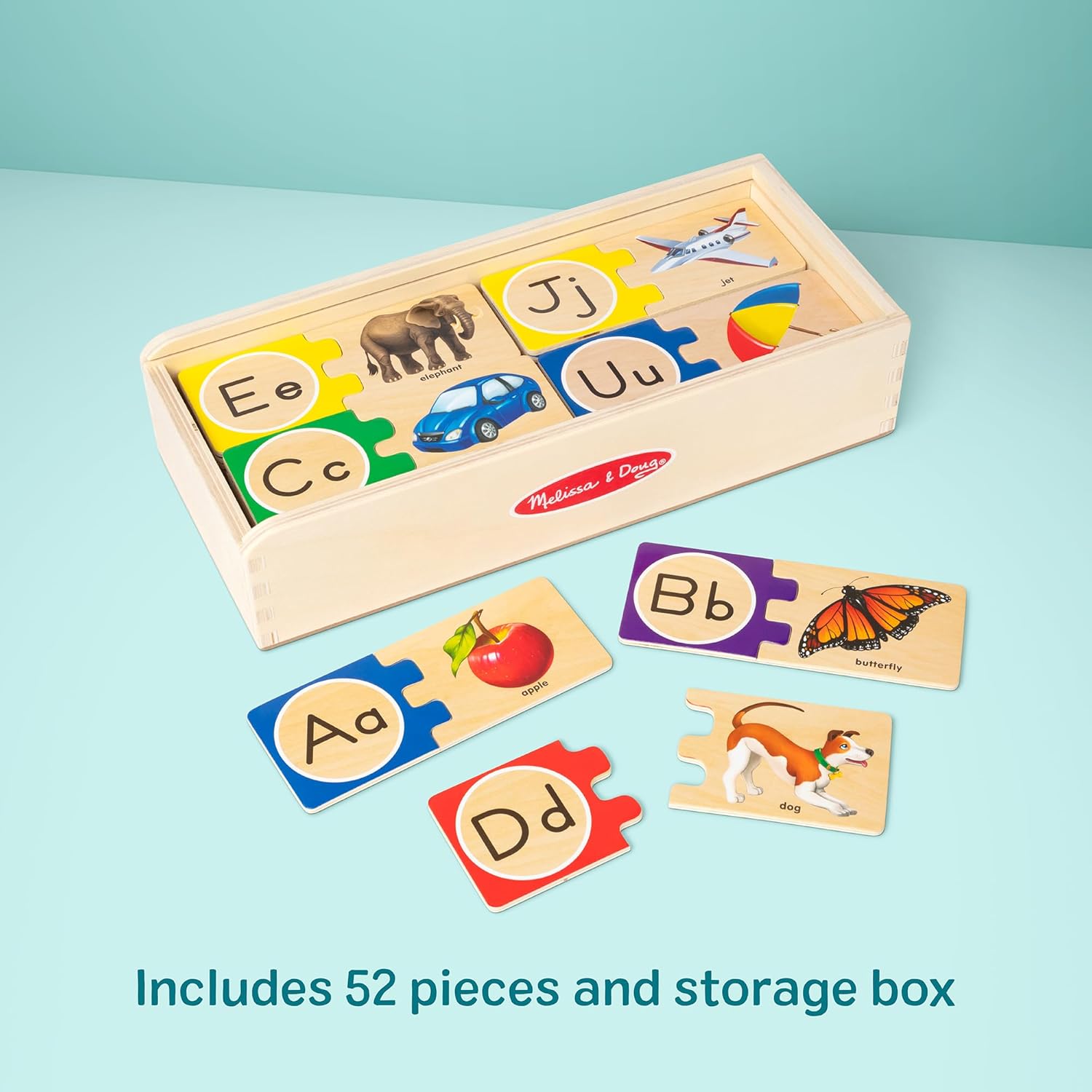 Melissa & Doug Self-Correcting Alphabet Puzzle (52 pcs) with Toy Stora