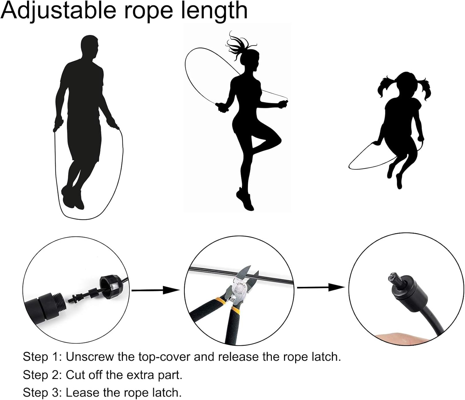 BOOMIBOO Jump Rope, Adjustable Jump Ropes,Skipping Rope Tangle-Free Ra