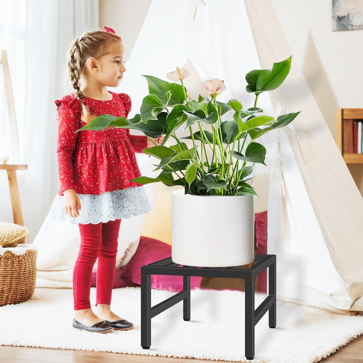 Plant Stand Indoor Outdoor, Heavy Duty Wrought Iron Pedestal Stands Me