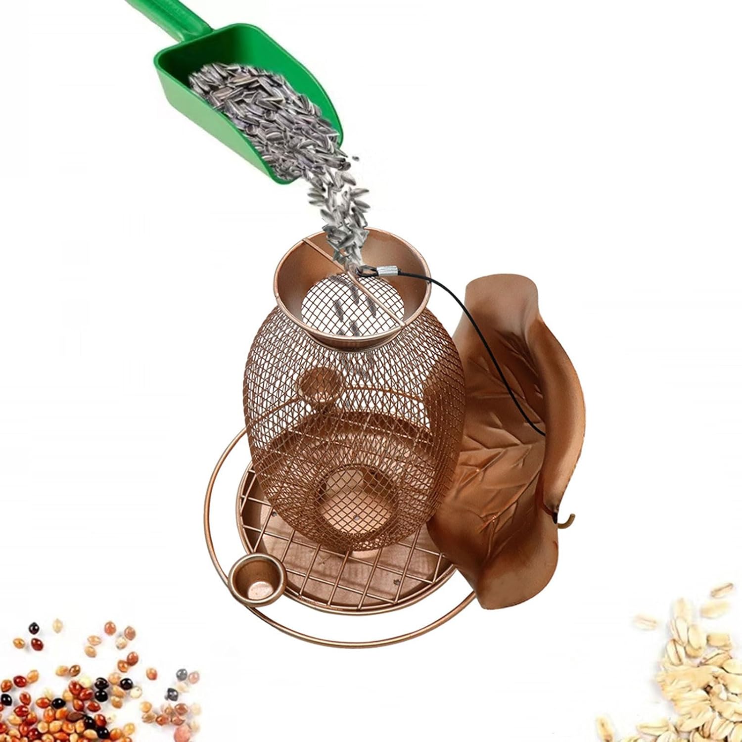 Iron Bird Feeder for Outdoor Hanging Large Capacity Wild Bird Feeder S