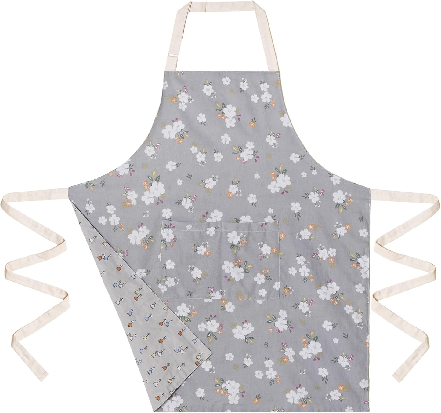Kitchen Aprons for Women with 2 Pockets,Double Sided Vintage Adjustabl