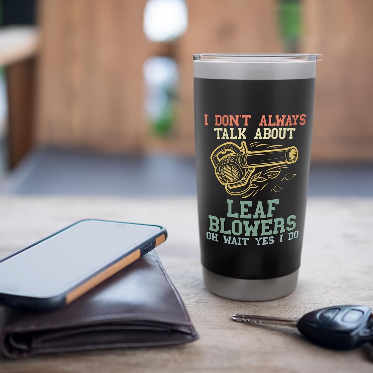 Leaf Blowing Men Funny Talk About Leaf Blowers Lawn Care Stainless Steel Insulated Tumbler