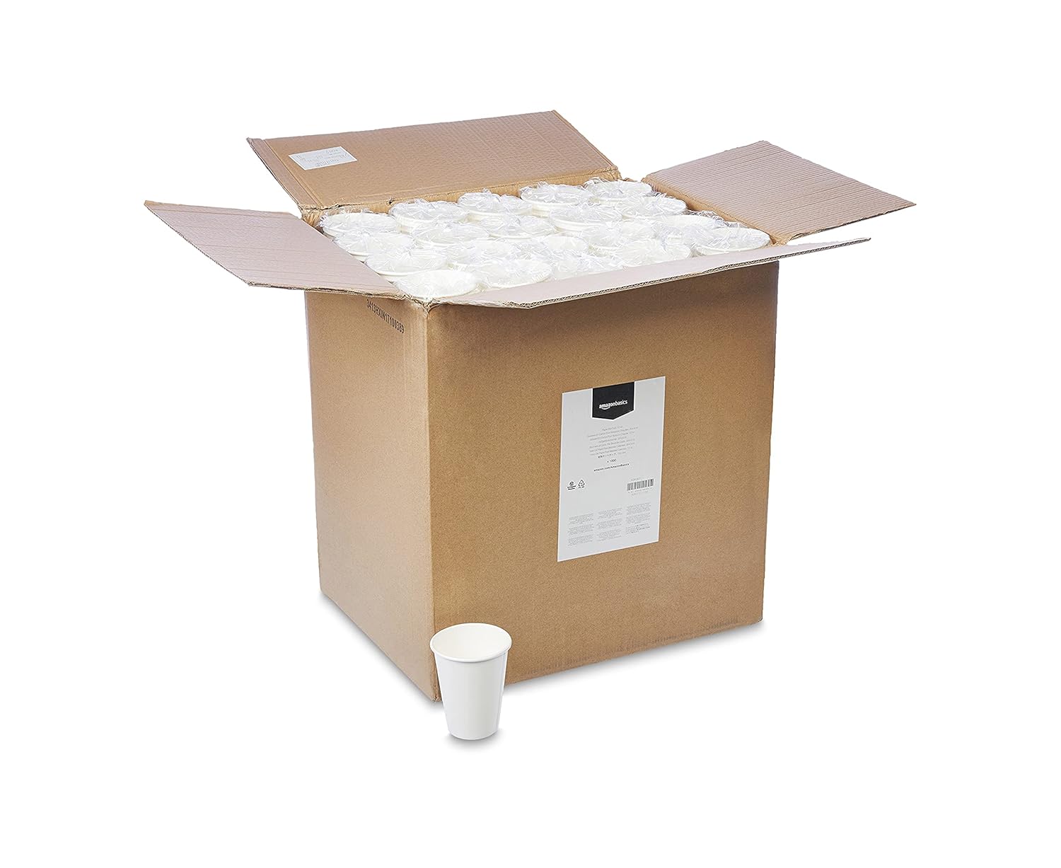 Amazon Basics Disposable Paper Cups for Hot and Cold Beverages, 12 oun