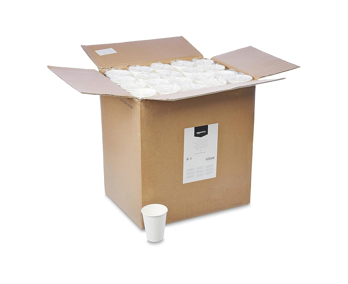 Amazon Basics Disposable Paper Cups for Hot and Cold Beverages, 12 ounces, White, 1000 Count