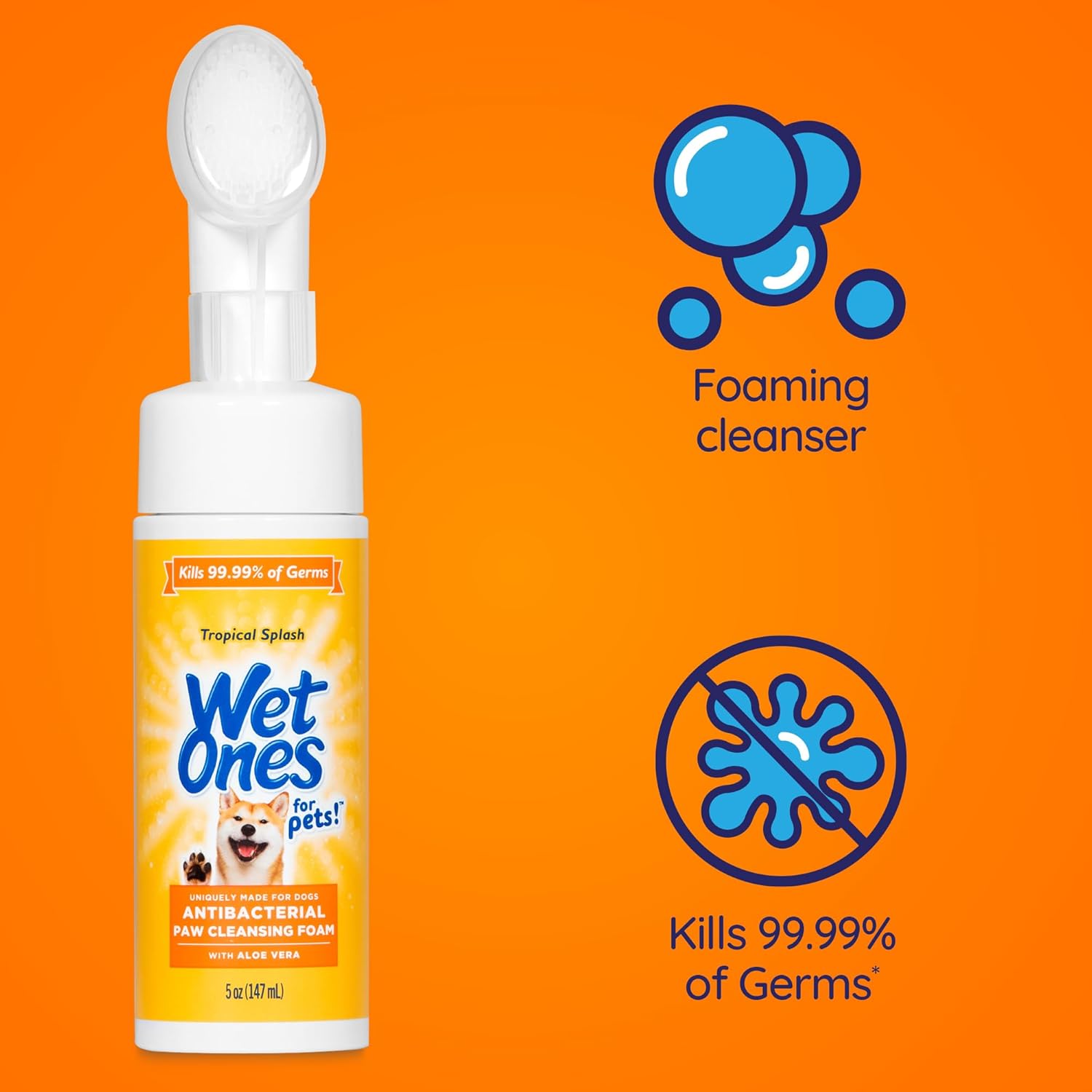 Wet Ones for Pets Antibacterial Dog Paw Cleaner with Built-in Scrubber