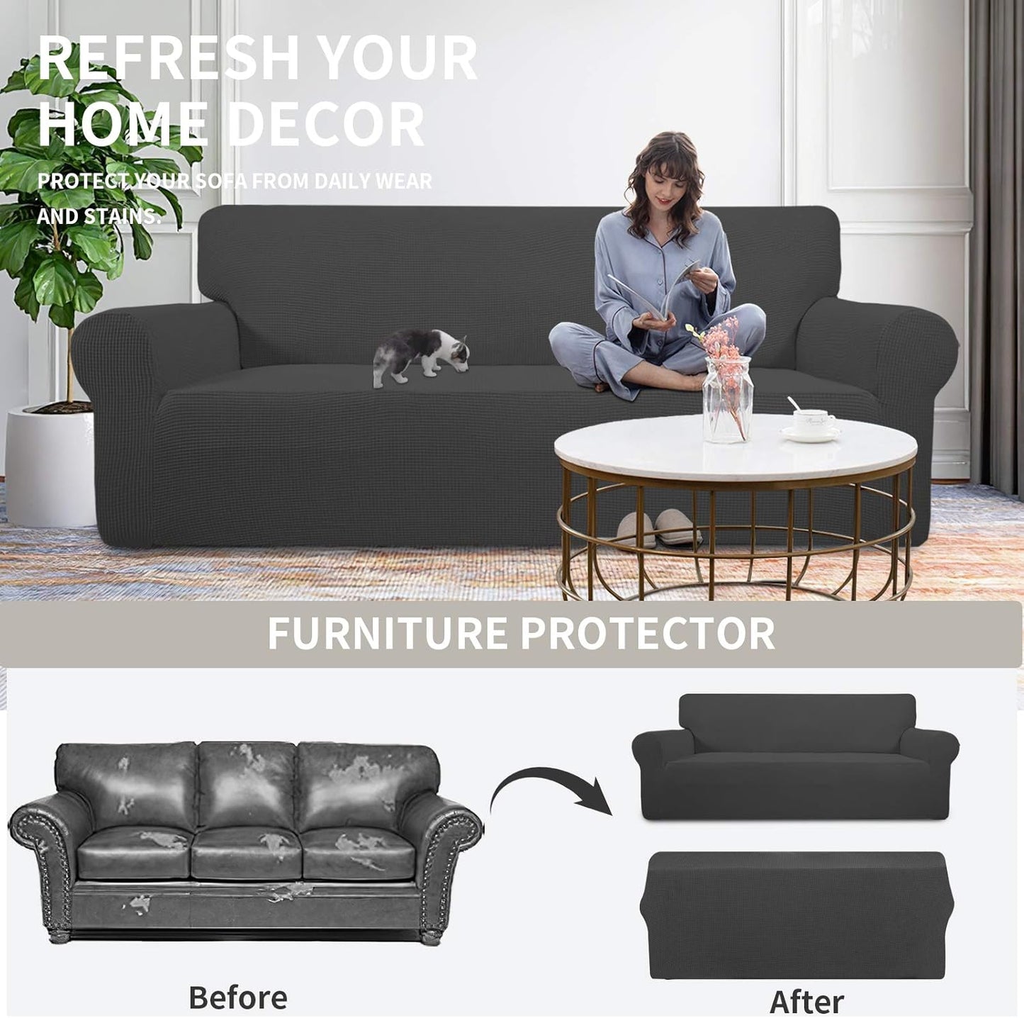 Easy-Going Stretch Sofa Slipcover 1-Piece Sofa Cover Furniture Protect